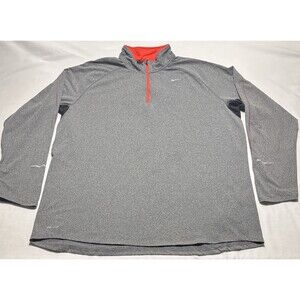 Nike Running Dri Fit Element 1/4 Zip Pullover Mens XXL 2XL 404652-032 Gray Run